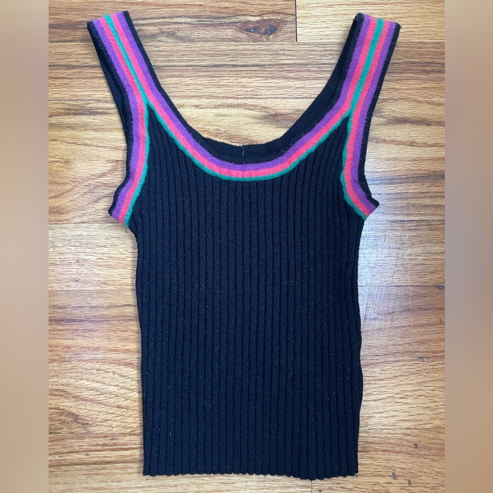 Pop of color ribbed tank